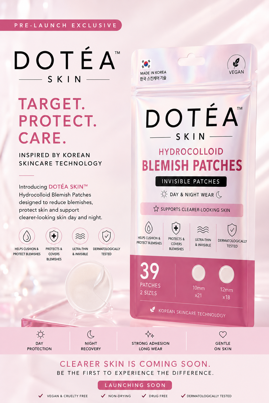 DOTÉA SKIN™ Hydrocolloid Blemish Patches (COMING SOON)